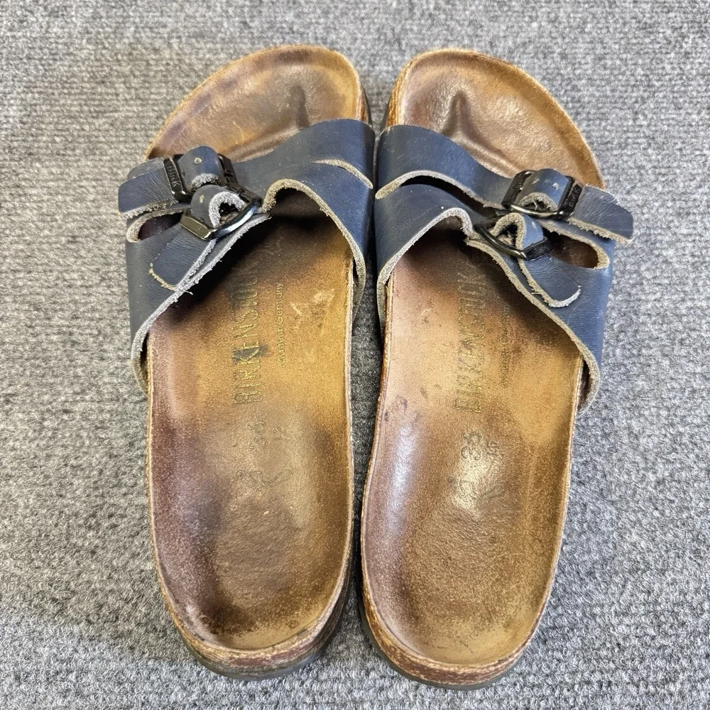 Birkenstock Women EU 36 (US 5 - 5.5) Navy Sandals 2 Strap Yao Birko-Flor Balance